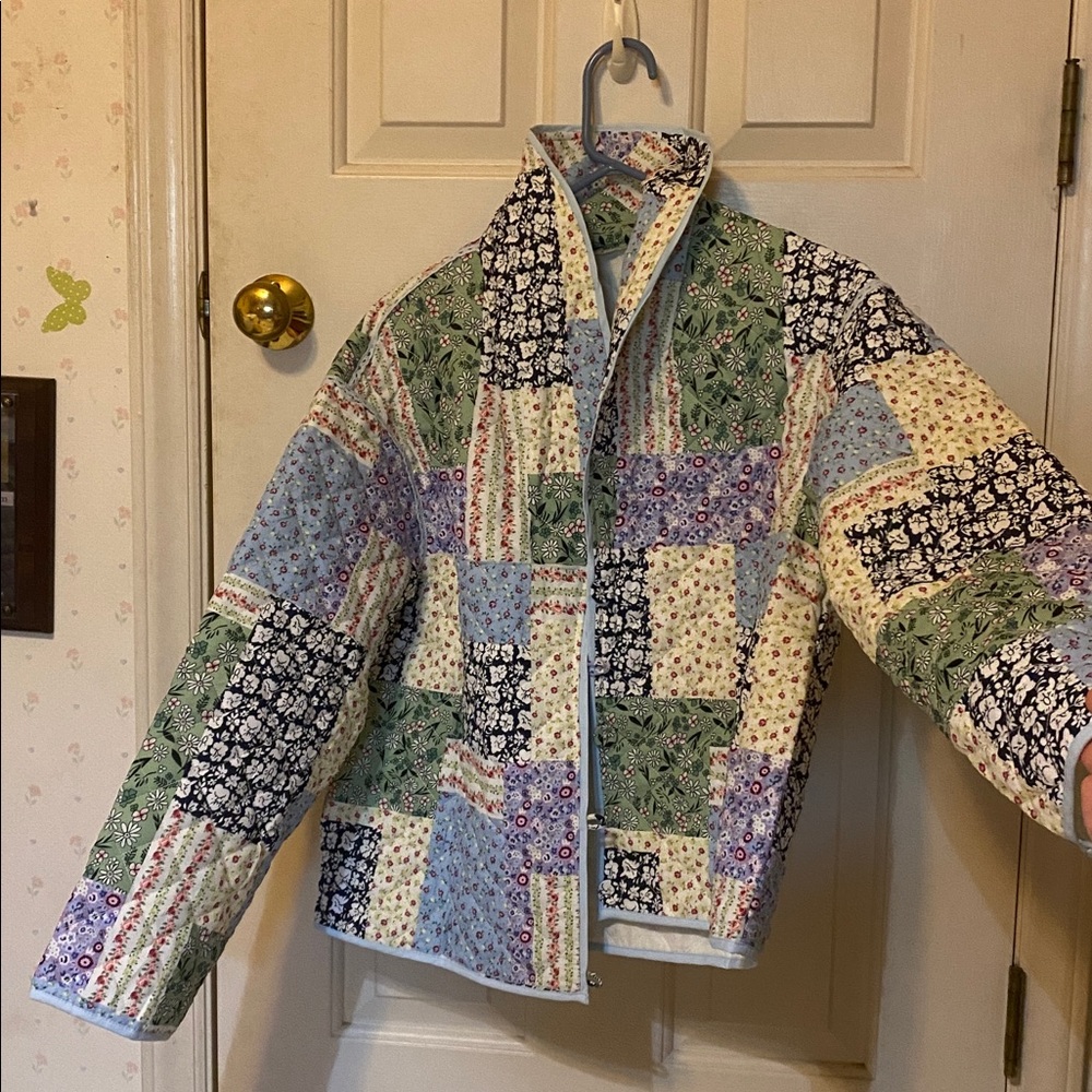 Ladies Multicolor Floral Patchwork Jacket - Size Mediun
